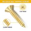 VKKM -530 Pieces of Gold Countersunk Head Screw Set, M3 Specification Suitable for Woodworking Installation