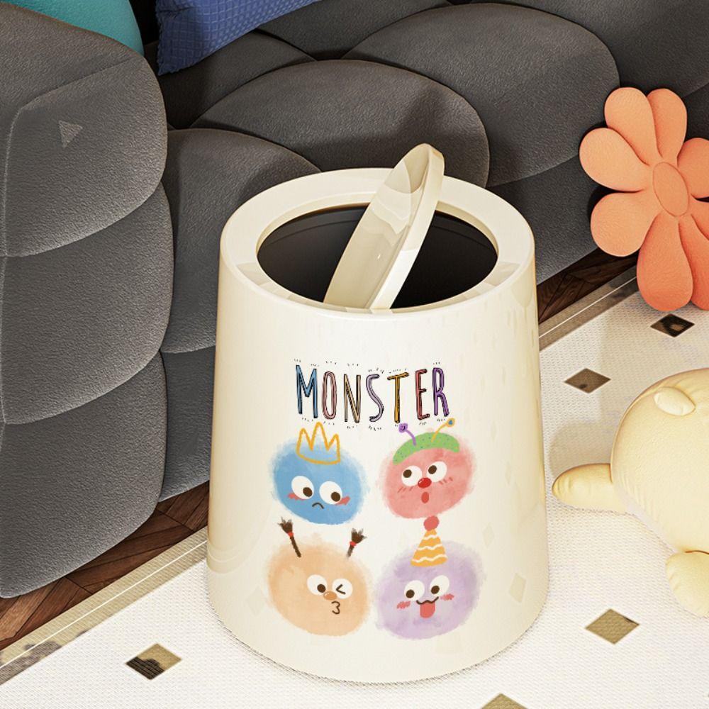 

Cute Garbage Bin Plastic Rubbish Bin Dustbin Trash Can Bedroom S-Style 3