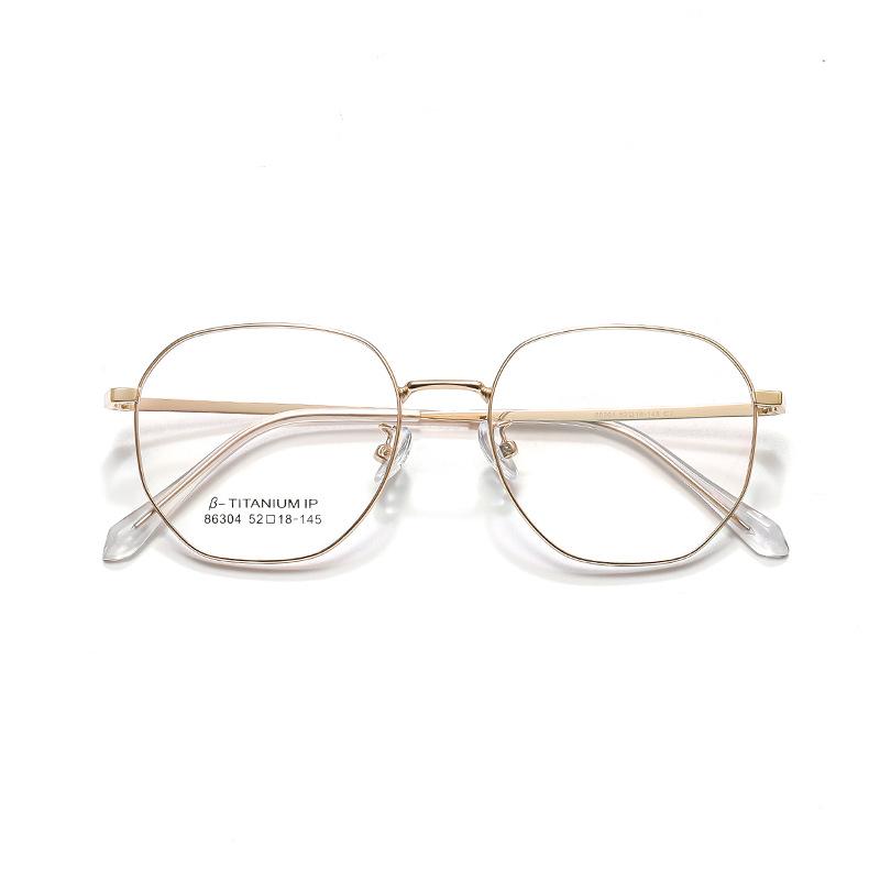 Ultra-light Polygonal Decorative Eyeweae Men Retro Fashion Pure Titanium Optical Prescription Glasses Frame Women