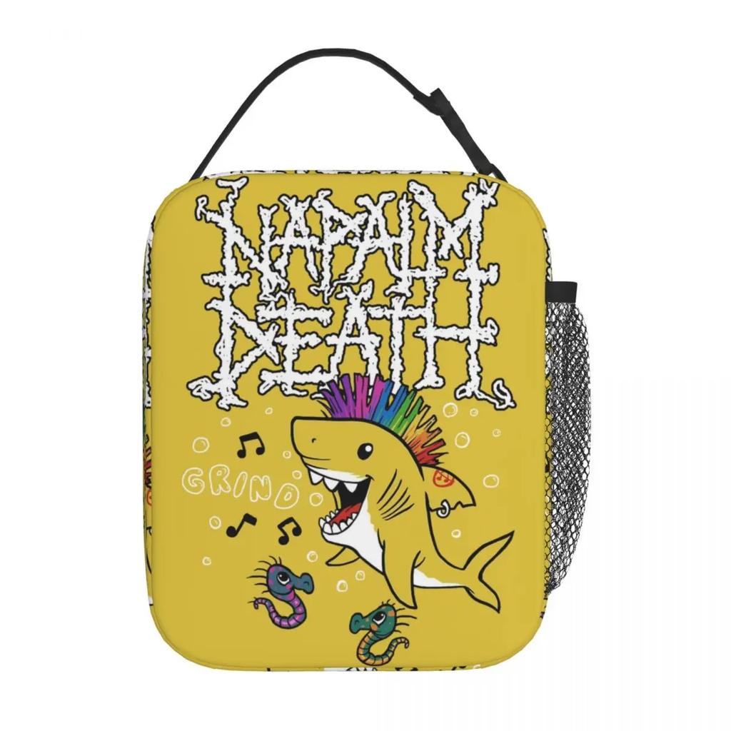 Pudełka na lunch Napalm Death Punk Rekin Akcesoria Zespół Grindcore Pudełko na jedzenie na lunch Y2K Termiczny Cooler Pudełko Bento Do szkoły