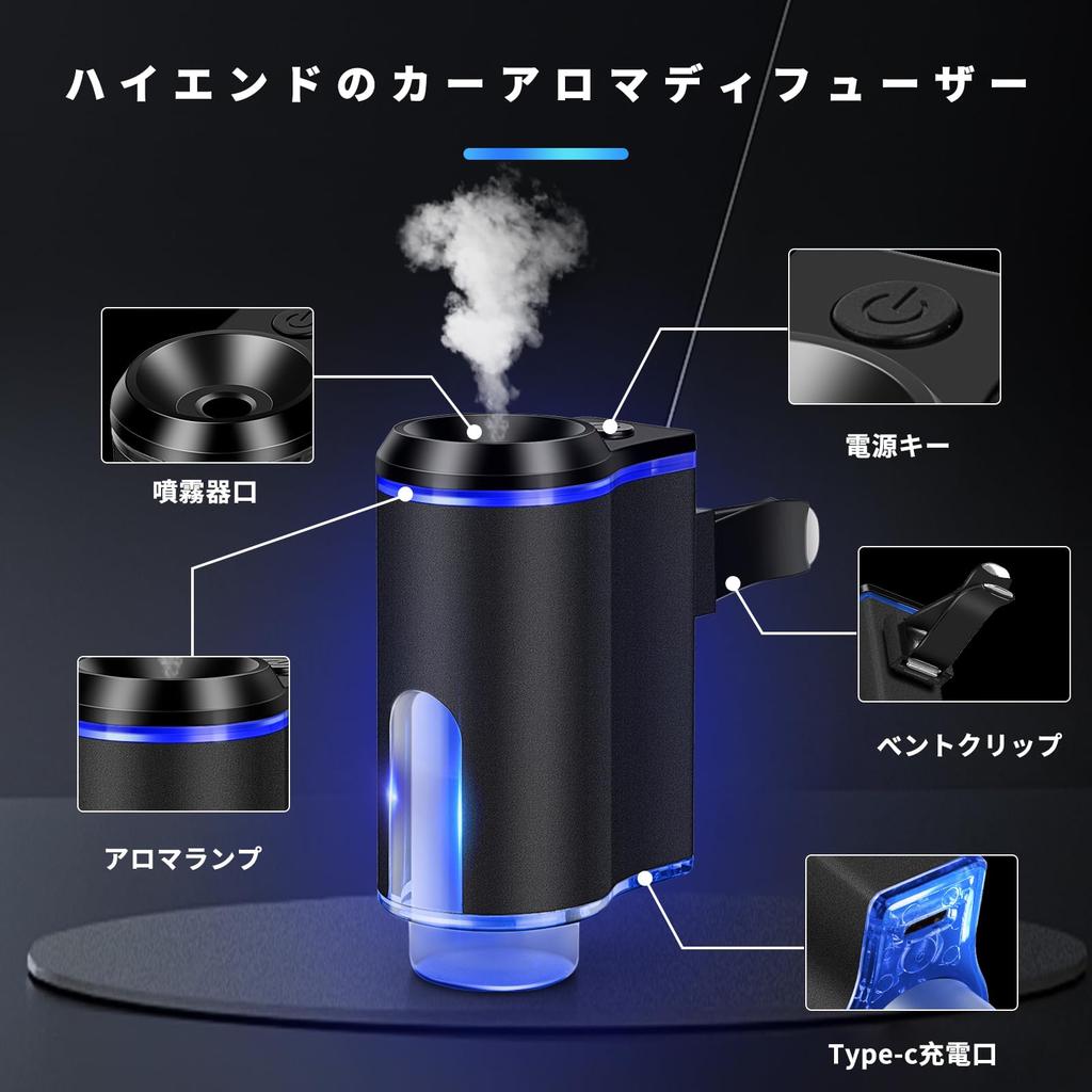 Kwak's Car Aroma Machine Intelligent 2 Modes 3 Flavors 3 Bottles 10ml