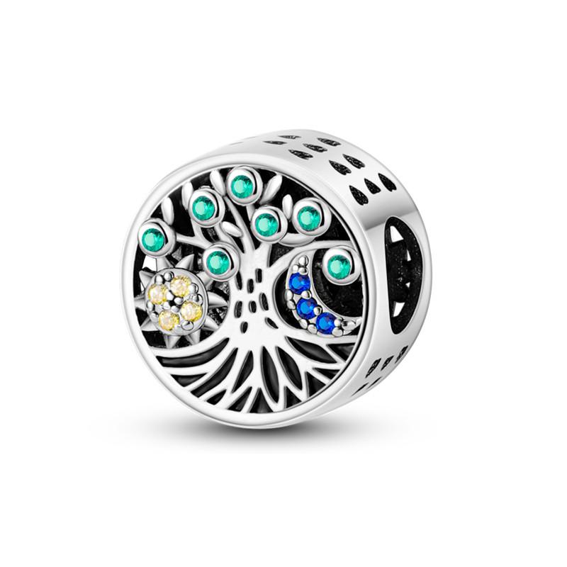 Grüne Farbe Charms Fit Armbänder 925 Silber Avocado Klee Perle Kaktus Chamäleon Zirkon DIY Schmuck Charme