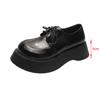 Pantofi din piele britanică pentru femei, fund gros, cu dantelă, pentru fete, pantofi Mary Janes din piele moale, pantofi cu platformă de toamnă și iarnă