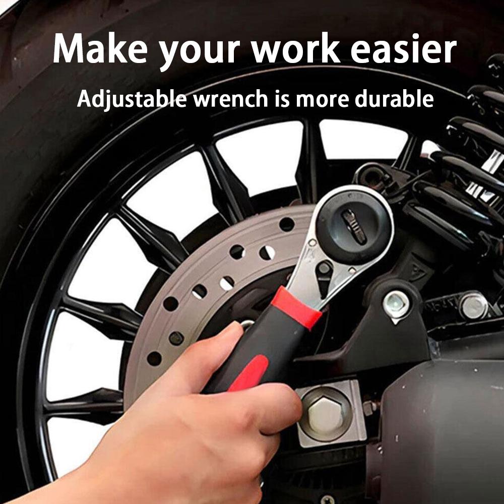 6-22mm Adjustable Ratchet Wrench Rust Corrosion Protection Universal Socket Wrench Car Repair Hand Tool