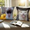 Funny Cat MMeme  Personalized Pillow Cover Kids Bedroom Wild Party Decor Pillowcase Kid Birthday Shower Gift