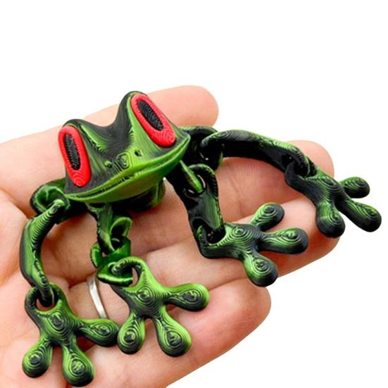 3D-gedruckter Frosch-Kühlschrankmagnet, bewegliche Gelenke, Frosch-Fidget-Spielzeug, artikuliertes Tiermodell, Figur, Kühlschrank-Magnet-Frosch-Dekoration