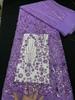 African Lace Fabrics 2026 High Quality Lace French Nigerian Sequins Beaded Tulle Lace Fabric Ladies For Party Dresses 5 Yards