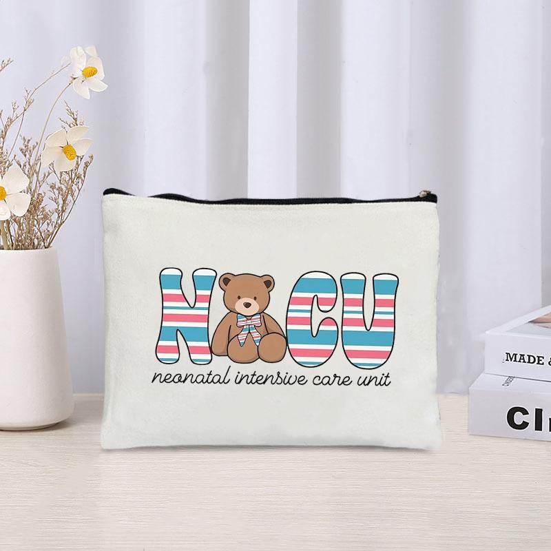 

Nicu Rainbow Nurse Canvas Bag Sundry Storage Zipper Pouch Office Supplies Pencil Case Wallet Travel Lipstick Bag Gift for Nurses