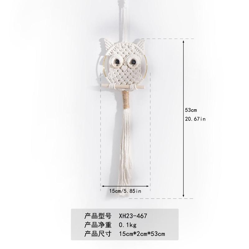 

Cotton rope hand-woven owl pendant Bohemian creative wall hanging blanket Nordic style home decoration pendant