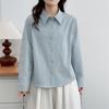 2025 Plus Size Women's Autumn Lapel Cardigan Top - Versatile Casual Shirt/Jacket for Girls