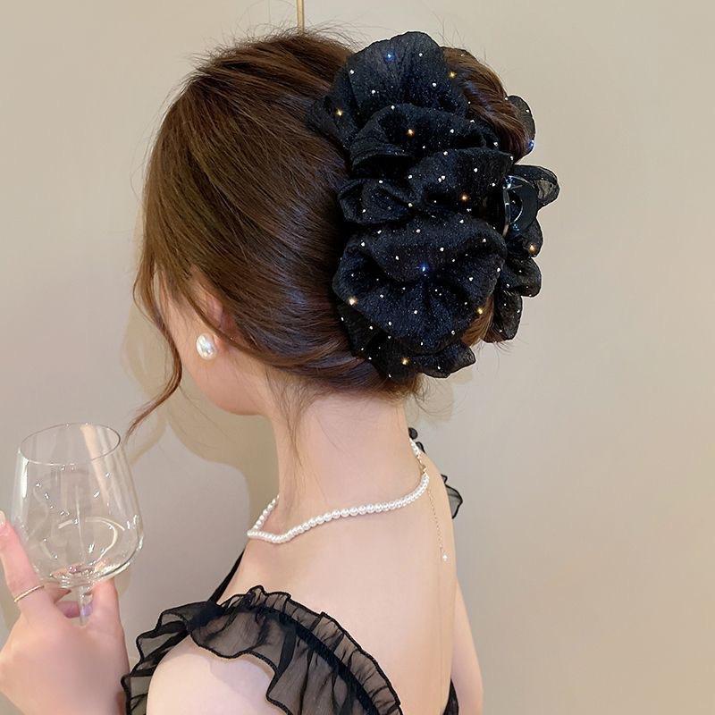 Double Sided Bow-Knot Grab Clip Hairpins Big Size Bow Velvet Hair Claws Korean Hair Clip Hair Style Accessories Fashion Barrette