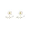 Fashion Imitation Pearls Flower Stud Earring for Women Girls Sweet Korean Earring Summer Jewelry Gift