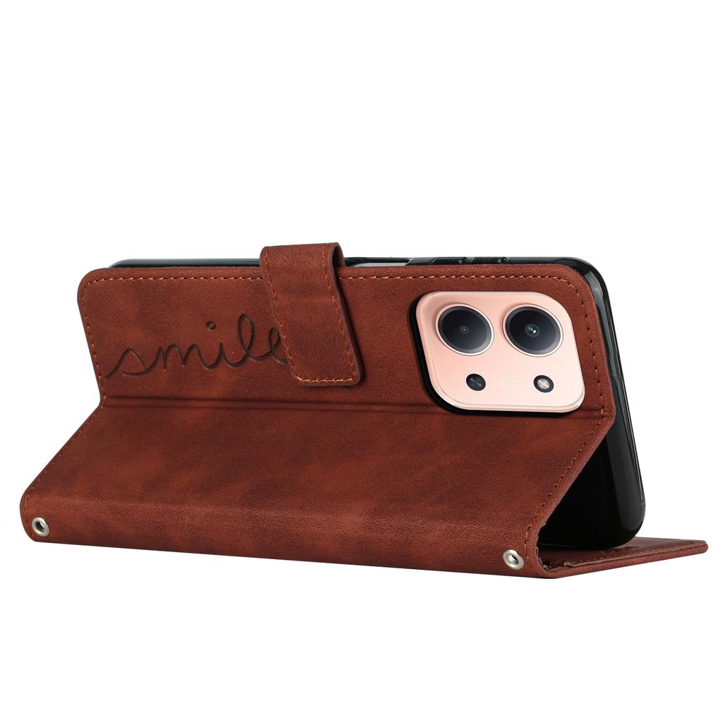 For Xiaomi Redmi 15C 5G (EU) (173mm)/Xiaomi Redmi 15C 4G (EU) (173mm) Stand Case PU Leather Phone Cover Imprinted Heart Pattern