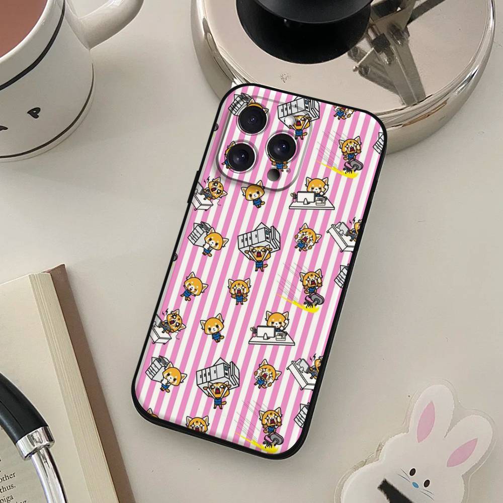 Cartoon Cute A-AggretsukoS Phone Case For IPhone 17 16 15 14 13 12 11 X XR XS Plus Pro Max Mini Soft Black Cover