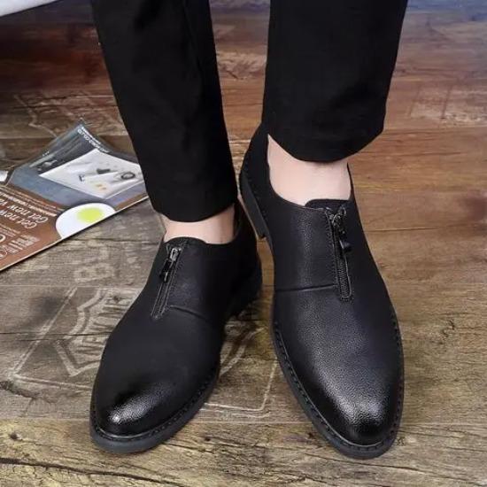 Loafers Pointed Toe Thick Sole Soft Platform Male Casual Shoe Office Moccasin Men's Leather Shoes In Promotion Shipping Free New