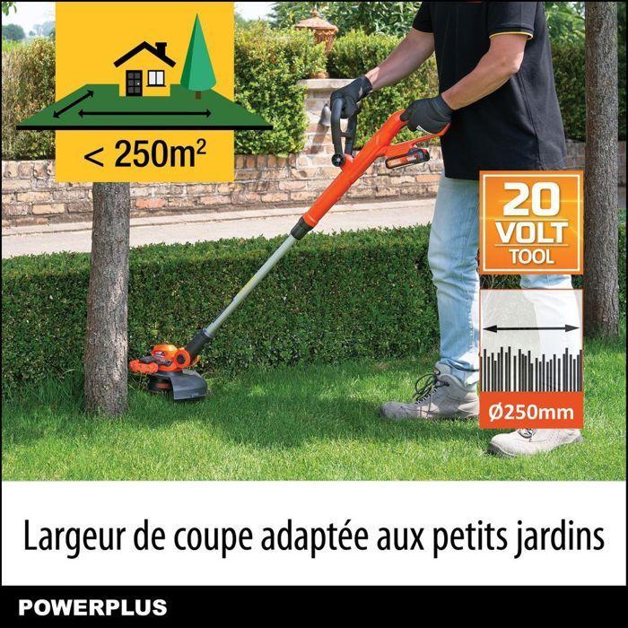 Powerplus Dual Power String Trimmer Battery Powdpg75420 - 20 V and 250 Mm Ø, Battery and Charger Included- 2 In 1