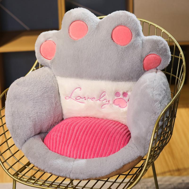 Cat Bear Paw Plush Seat Cushion Indoor Floor Stuffed Sofa Colorful Animal Decor Pillow Thick Stool Butt Office Cushion 2 Size