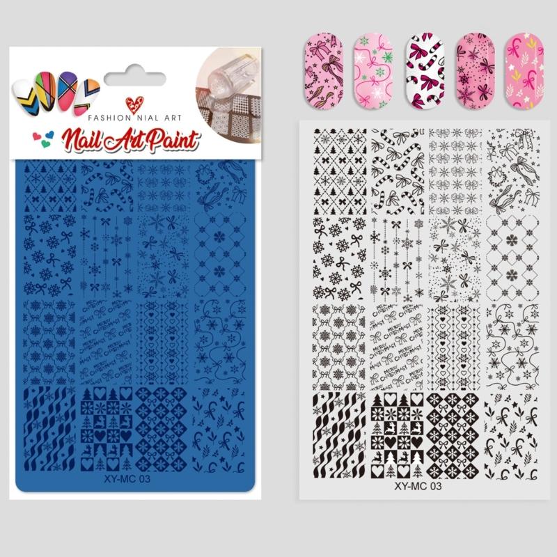 Highly Definition Reindeer Christmas Tree Stencil Rustproof Stainless Steel Manicure Tool