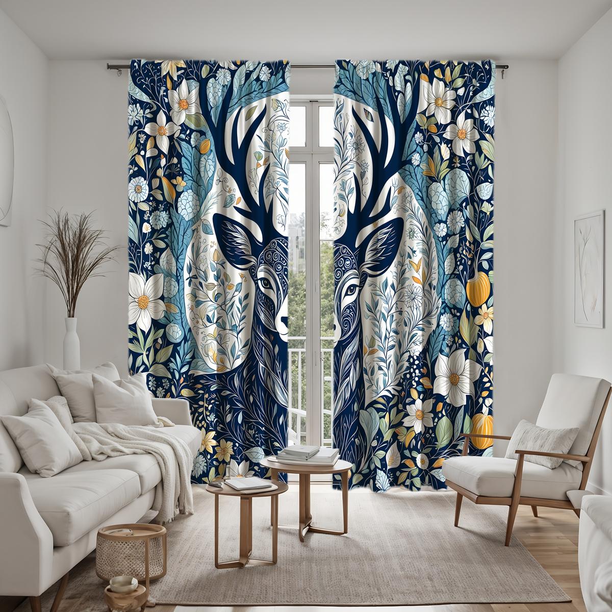 

2 шт. HD цифровой зеленый банановый печатный экран для окна, домашний декор, стиль украшения, гостиная, спальня, штанга, эффект занавески, ст. W52H63inchW132H160cm