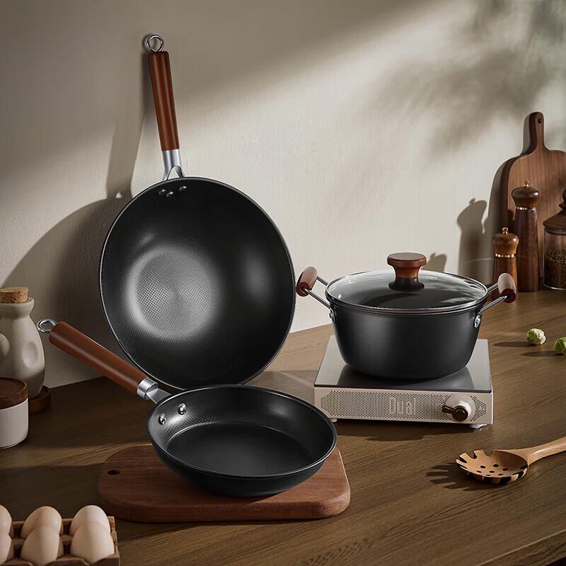 DESLON Xunwei Non-Coated Iron Cookware Three-Piece Set