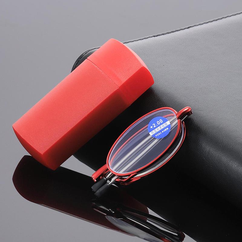 Faltbare Lesebrille Einziehbare Tragbare Alterssichtigkeit Brille Herren Lesebrille mit Brillenetui Unisex HD Brille