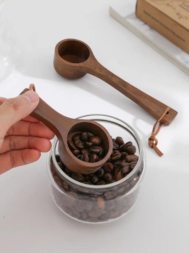 Kaffeskopa i trä, Måttskopa för kaffebönor, Hela bönor, Malda bönor eller Te, Köksredskap för hemmet