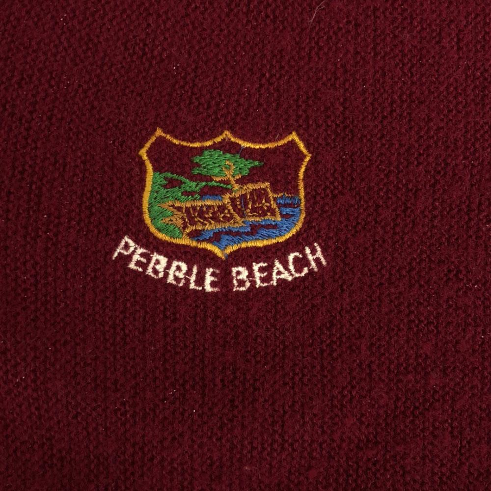 Pickering 70s 80s Made In USA Vintage Embroidery Long Sleeve V Neck Sweater Men's Used