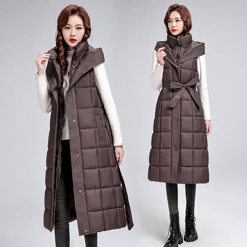 This year, down cotton-padded clothes, vests, vests, cotton-padded jackets, medium and long styles, waist and thin vest jackets, women's autumn and