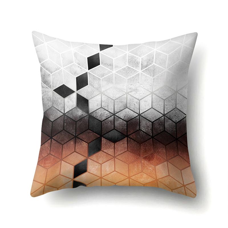 Polyester Pillow Case Automobile Decoration Home Printed Pillow Case Waist Cushion Cover Car Cushion Head Cushion Cover