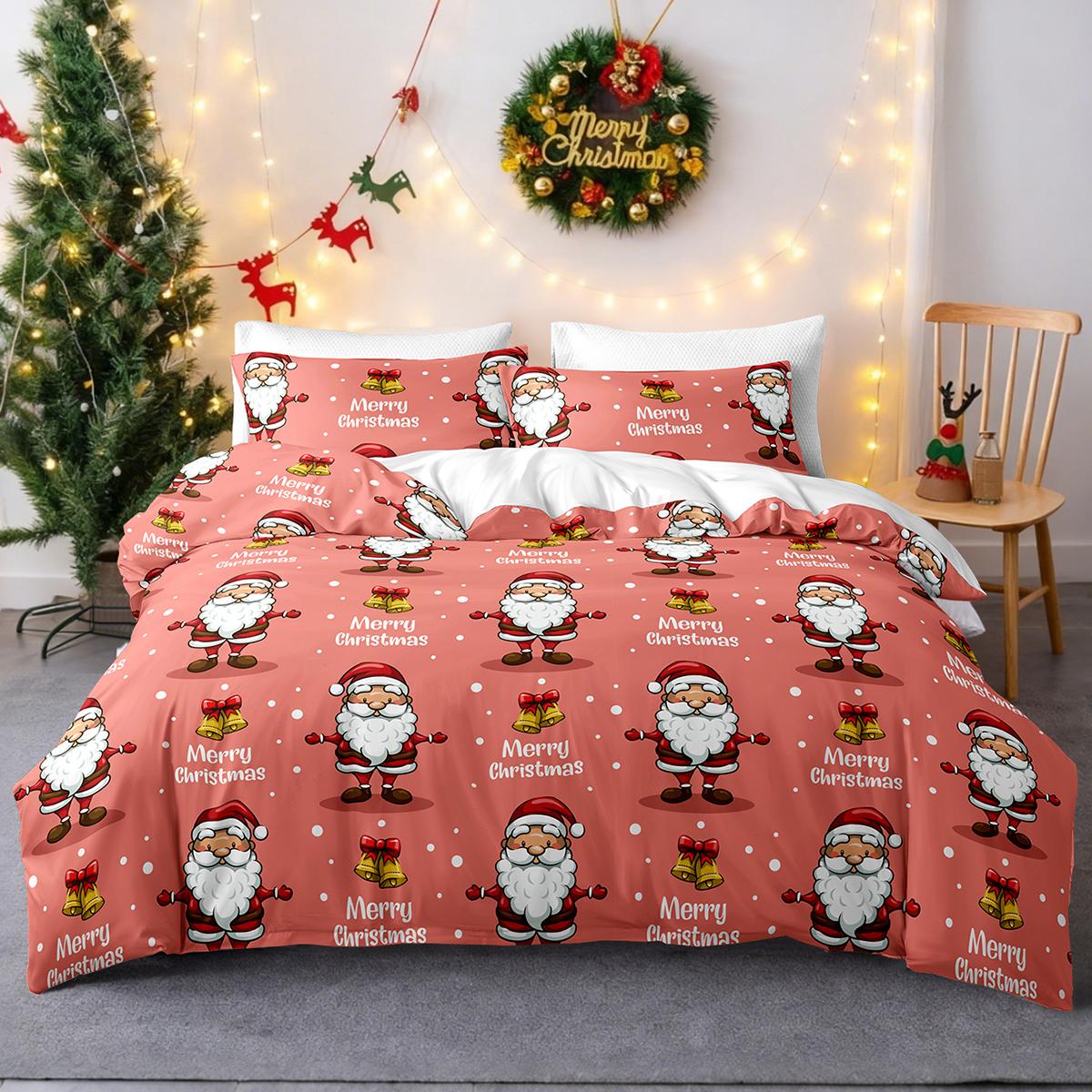 

Comforter 3Pcs/Set Christmas Reindeer Snowman Bedding Set Includes 1 And 2 S Soft And Skin-Friendly Comforter (quilt)-EU Single(135*200cm)3pcs