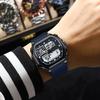 Sports LED Men Watch Waterproof Luminous Week Date Square Wristwatch Silicone Strap Electronic Quartz Watches