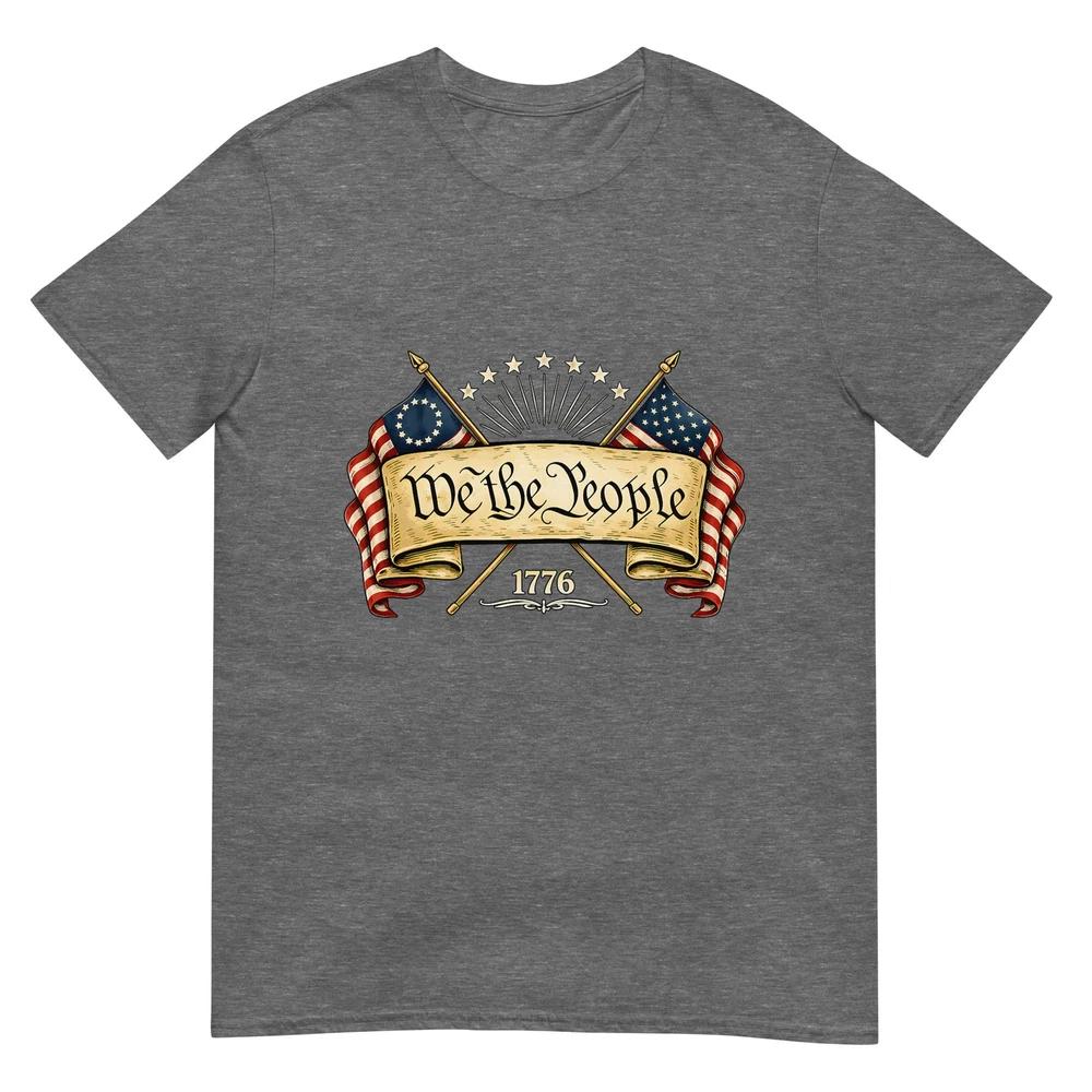 Patriotic Two Flags 1776 2026 We The People Tshirt