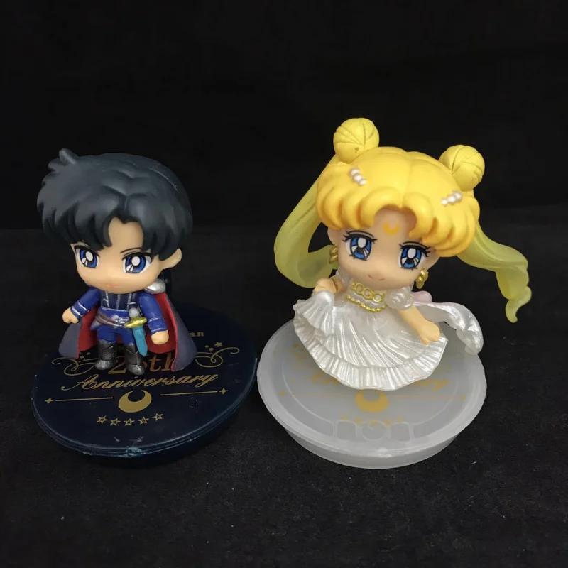 7pcs/set Anime Sailor Moon Anniversary Dark Kingdom Ver Kawaii Action Figure Collectible Model Toys Doll Kids Gift PVC 25th Poseable Articulated Scale