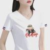Women's V-Neck Cotton T-Shirt - Summer 2025 Collection, Short-Sleeved, Loose Fit.