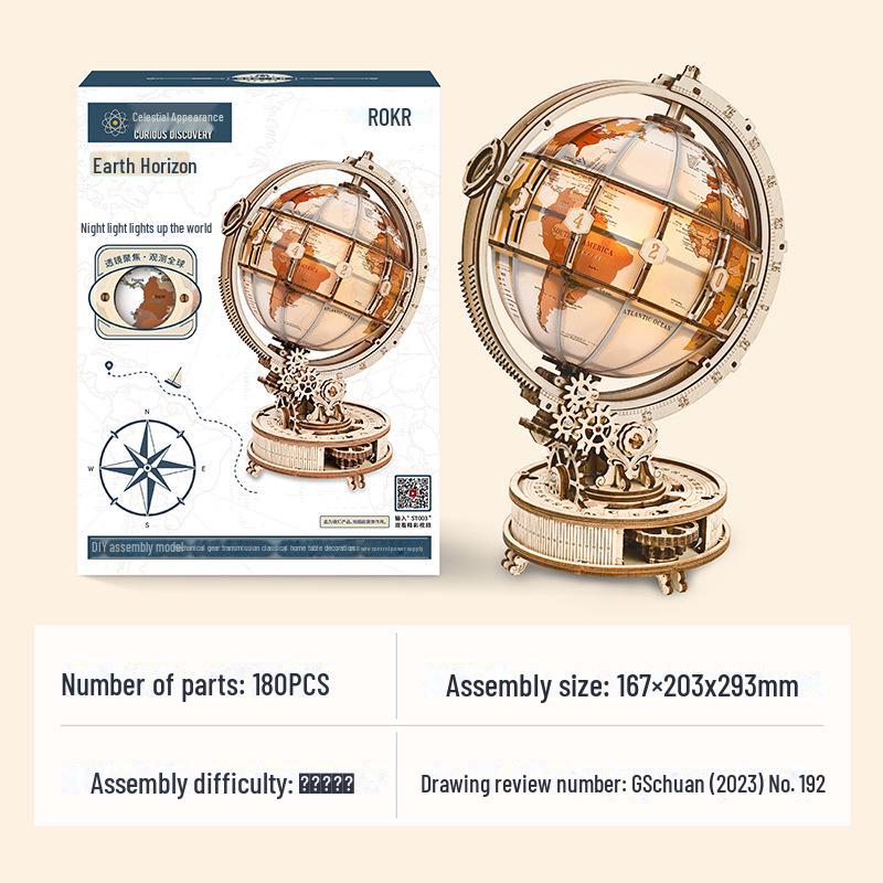 

Ruoke DIY 3D Деревянный глобус-головоломка - Креативный подарок-украшение для мужчин