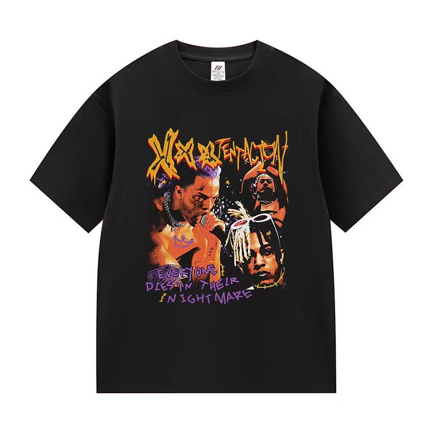 Rapper XXXTentacion Everyone Dies in Their Nightmare Vintage Graphic T Shirts Unisexs Hip Hop pure Cotton Tshirt Streetwear L