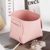 Household Creative Minimalist Desktop Leather Makeup Brush Holder Foldable Collapsible Pen Holders Sundries Organizing Basket
