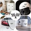 500Pcs Checkered Flags Sticker, Coated Paper Self Adhesive Checkered Stickers 1.5X0.94In Black White Checkered Flag Stickers Racing Checkered Flag