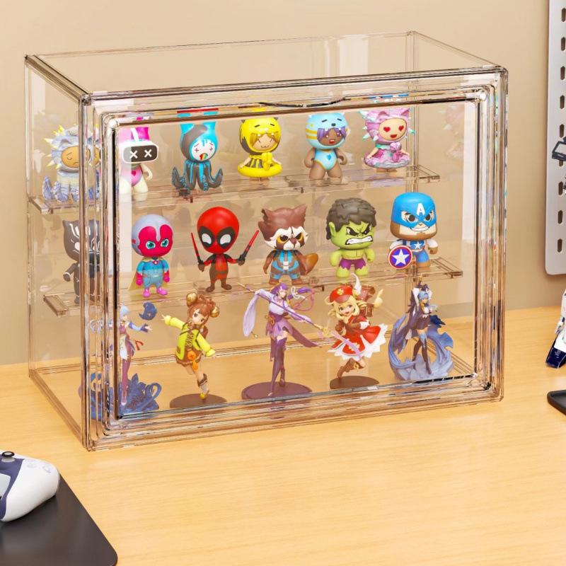 

Pop Mart Transparent Acrylic Display Stand: Dustproof Magnetic Storage Box for Figures