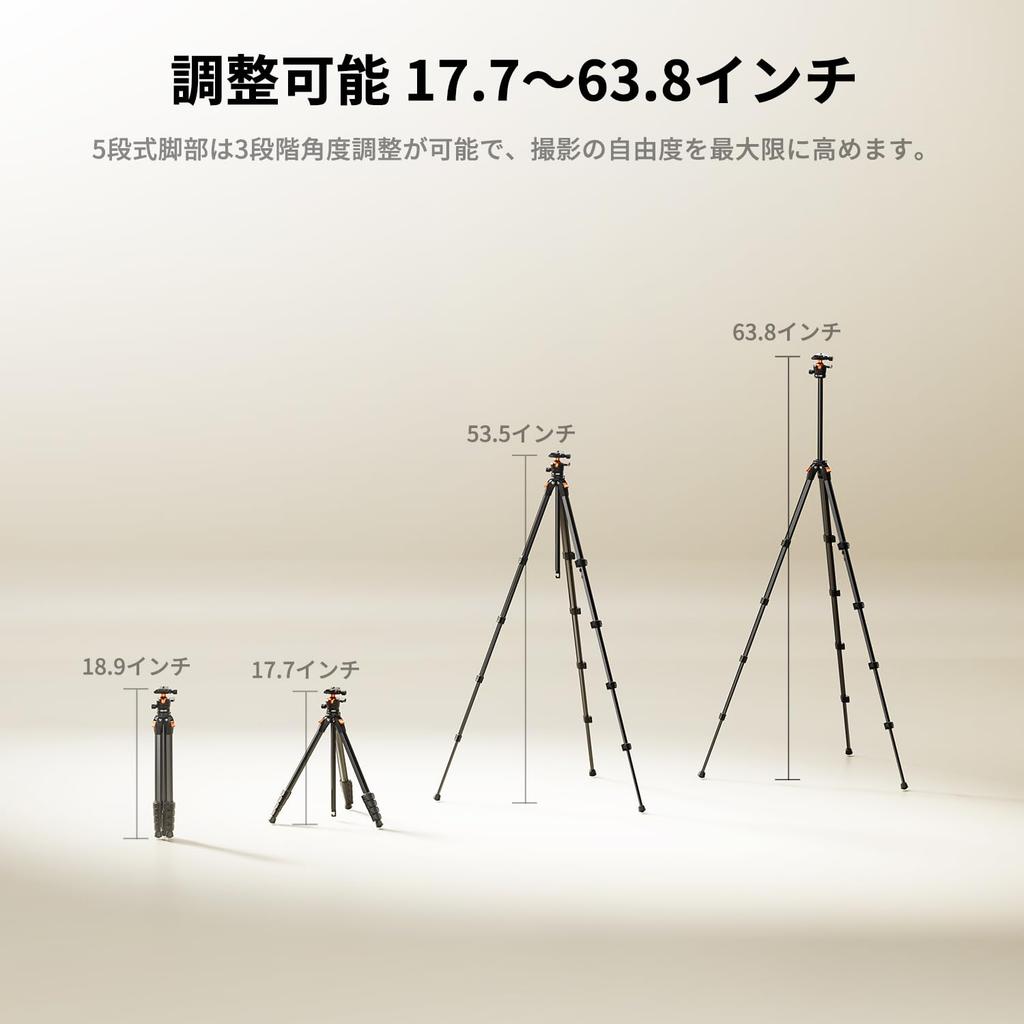 CONCEPT 162cm Camera Extendable Aluminum Compact Camera Portable Travel 10kg Load Capacity K&F Tripod, Tripod, Tripod,