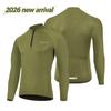 Summer Men's Long Sleeve Cycling Jersey, Half Zip Breathable Mesh Bike Shirt, Fluorescent High Visibility Road Biking Top