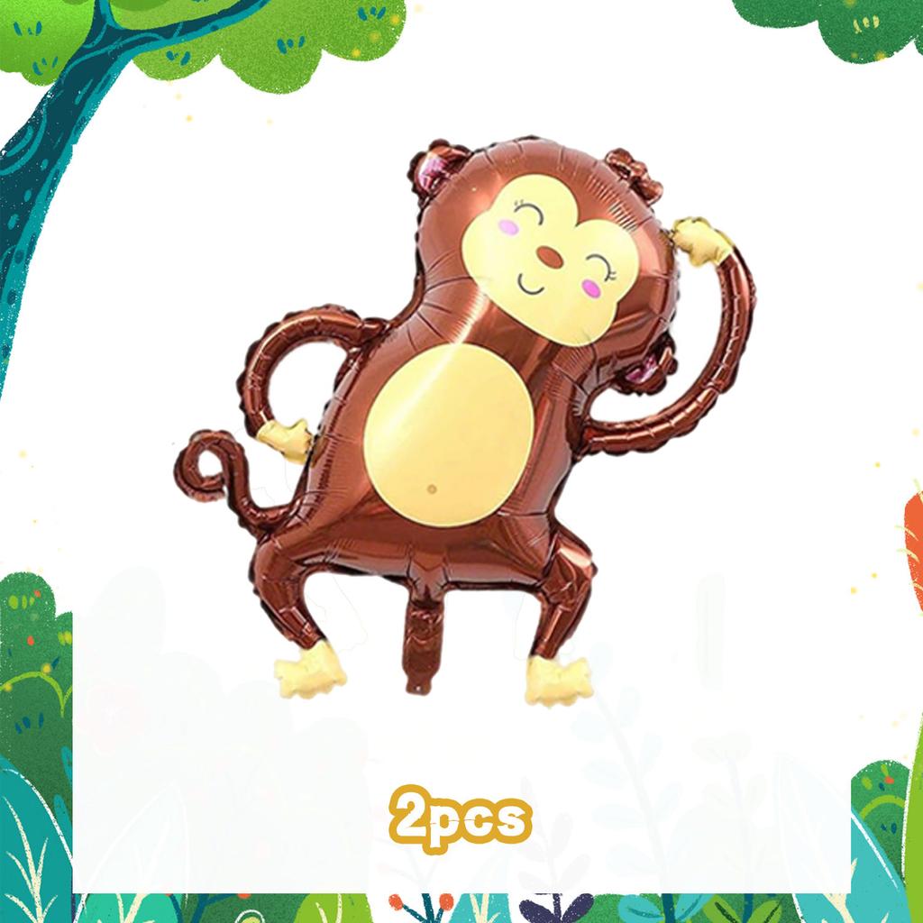 6-częściowy zestaw balonów foliowych z motywem dzikiej dżungli na przyjęcie urodzinowe, baby shower, dekoracja na imprezę tematyczną ze zwierzętami, imprezę myśliwską w dżungli