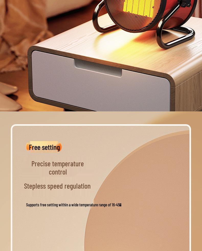 Yangzi Compact Dual-Use High Power Fan Heater: Quick-Heat Cold/Warm Desktop Electric Heater