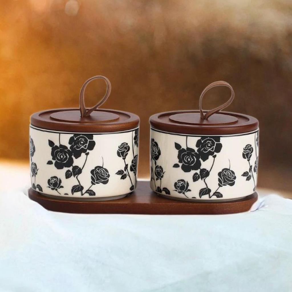 Ceramic Jar Cookie Candy Food Storage Container Tea Canister for Coffee Beans Snack