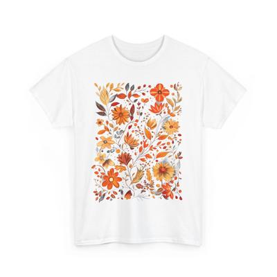 Fall Aesthetic T-Shirt | Autumn Leaves | Floral Fall Flowers Cottagecore