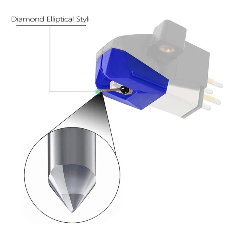 Turntable Styluses Needle Diamonds Needle with Brush Record Player Replacement Needle Plastic Texture Easy Installation