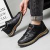Men's Large Size Spring Fashion Leather Comfortable Athletic Casual Outdoor Hiking Shoes.