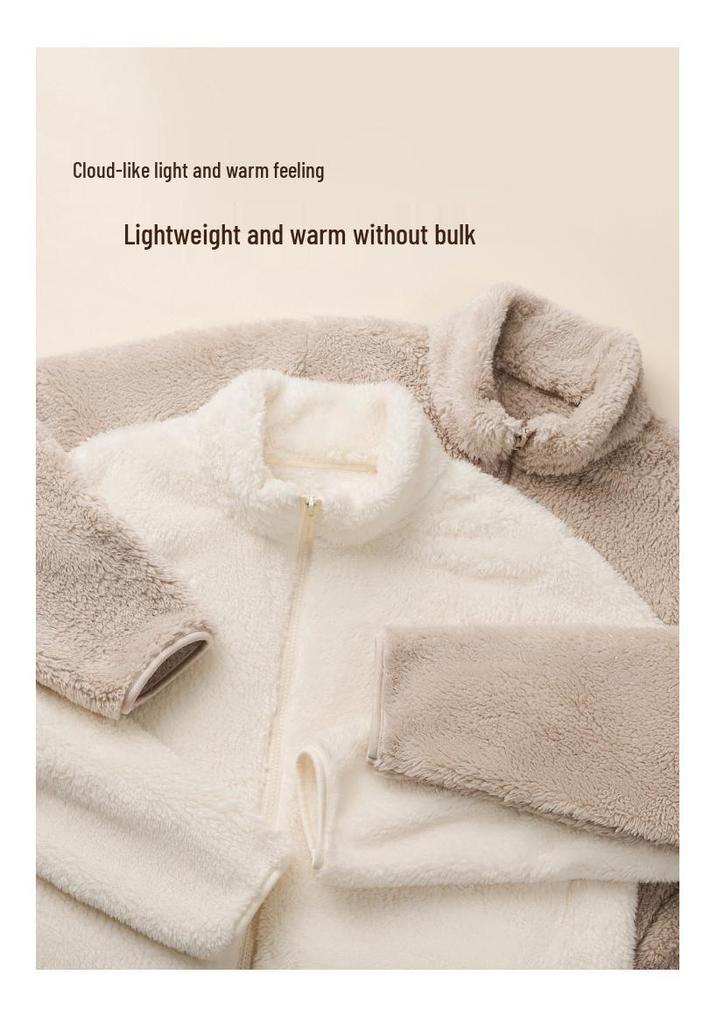 2026 Women's Korean Style Warm Stand Collar Fleece Fur Coat for Autumn/Winter