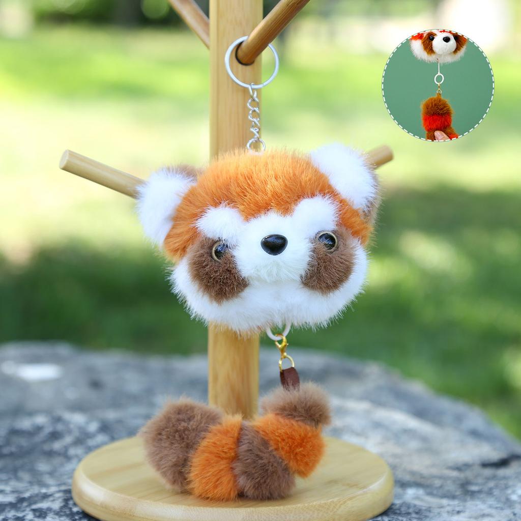 Cute Panda Doll Doll Red Panda Pull Pendant Keychain Birthday Gift Girls Bag Pendant