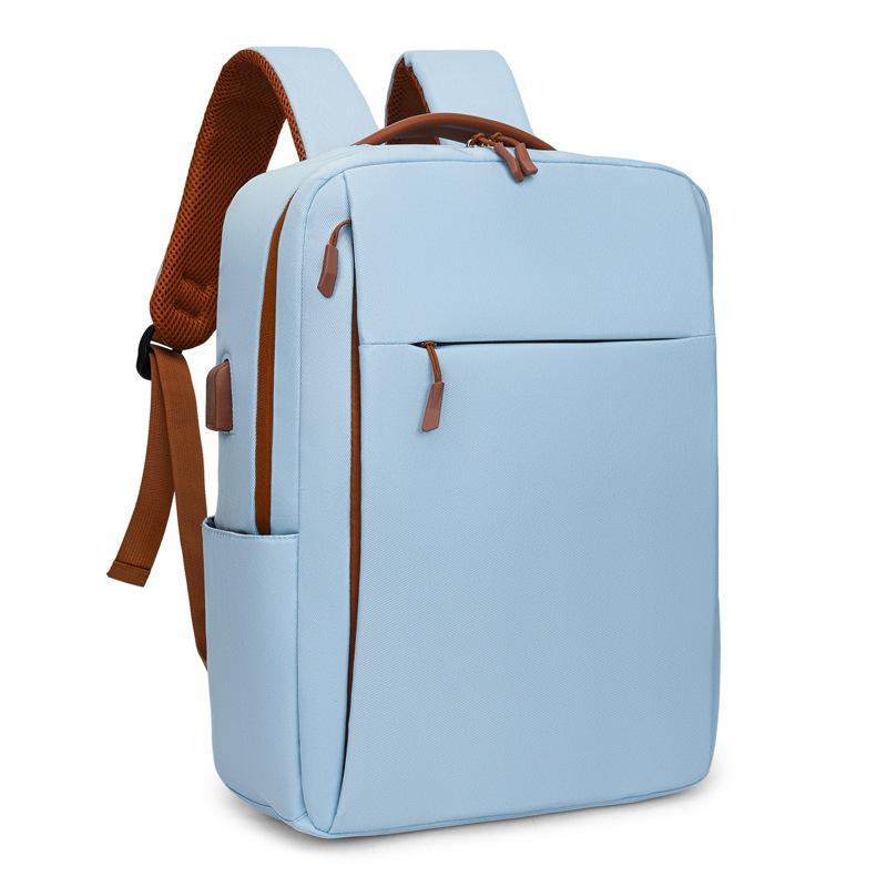 Schoolbag casual backpack lightweight portable contrasting color computer bag large capacity scientific storage business commuter trendy backpack